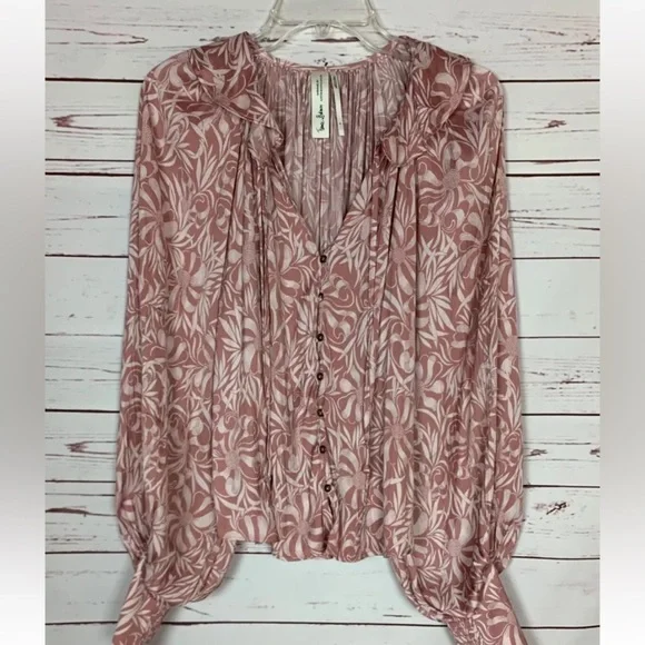 Anthropologie Florence Balducci Women's S Small Femme Collared Long Sleeve Top - Picture 1 of 8